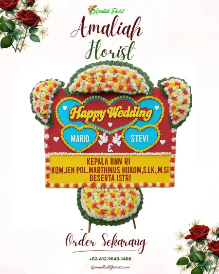 Papan Bunga Pernikahan Airdingin